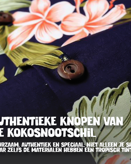 Camisa Hawaiana Azul Hibisco para Hombres