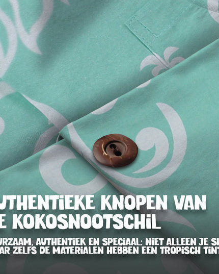 Camisa hawaiana Estilo Vacaciones en Turquesa