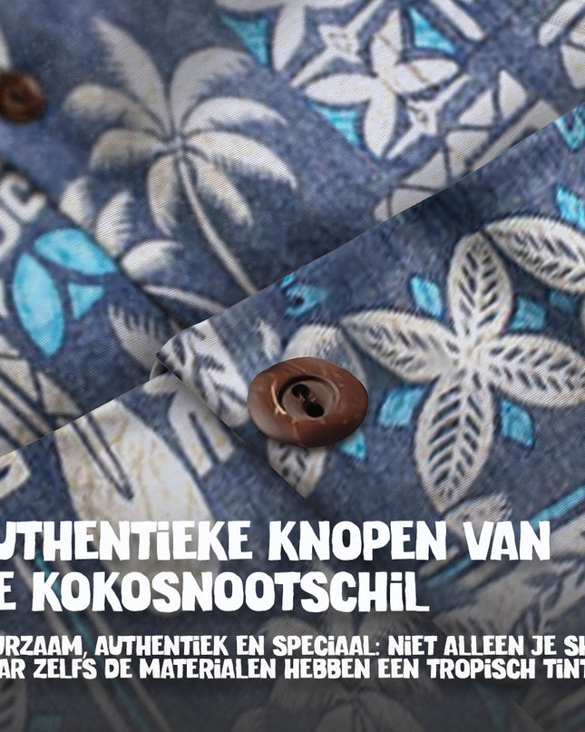 Tapa Blue Hawaiian Shirt for Men