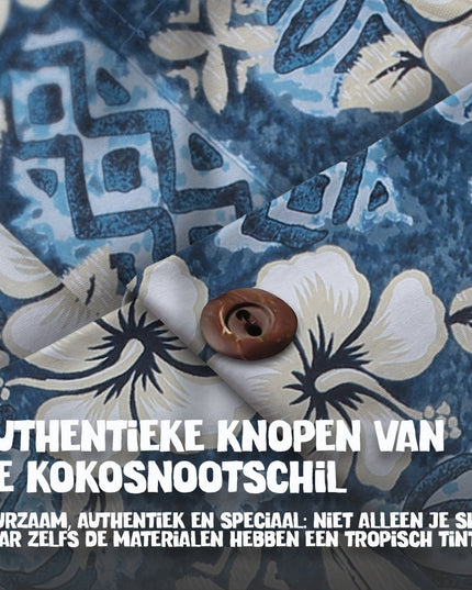 Camisa hawaiana Surfboards de Hibisco Azul