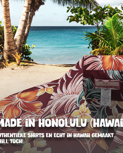 Tropisk Oase Bordeaux Hawaiian Shirt