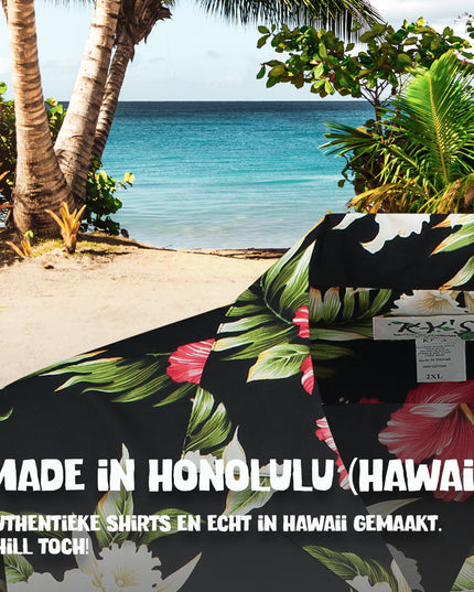 Camisa hawaiana Flores Tropicales para Hombres