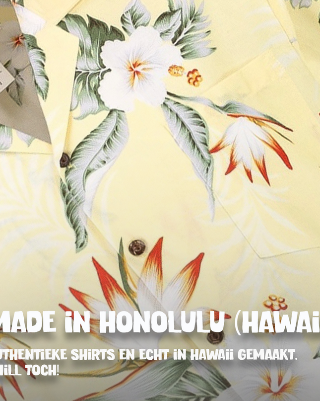 Hibiscus Yellow Hawaiian Shirt for Men
