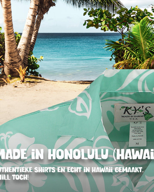 Camisa hawaiana de vacaciones turquesa