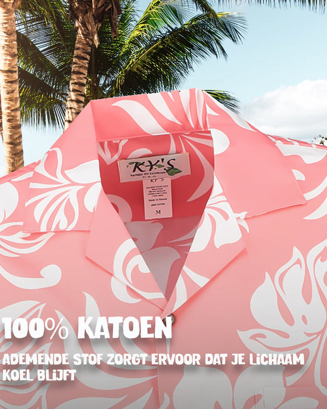 Camisa hawaiana de vacaciones rosa
