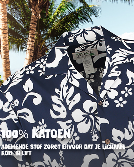 Camisa Hawaiana Floral Azul