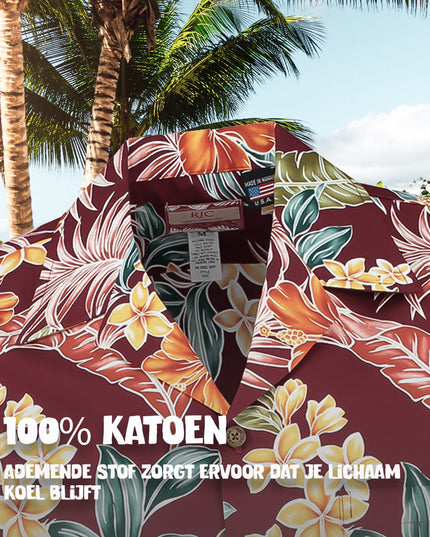 Tropisk Oase Bordeaux Hawaiian Shirt