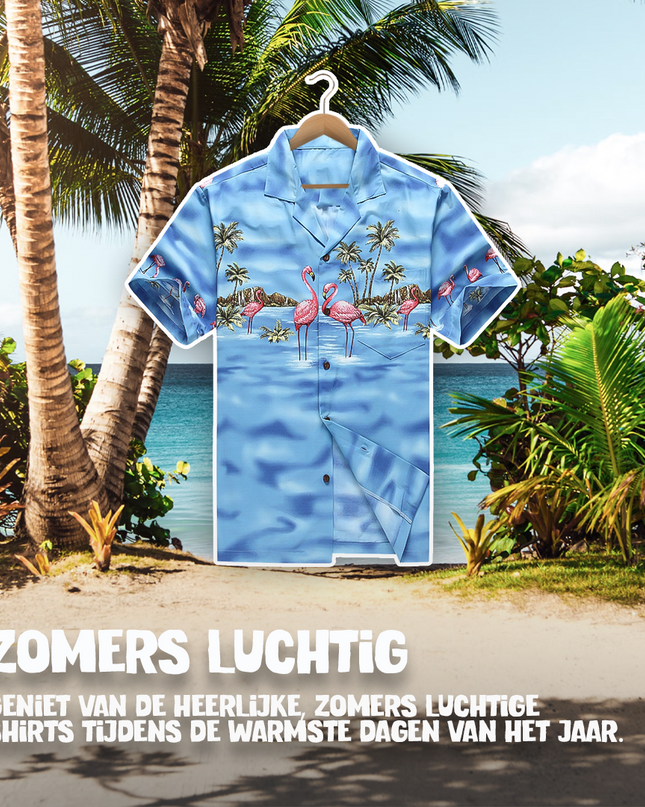 Flamingo in Water Design Hawaiian Shirt