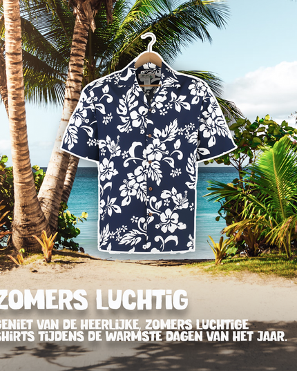 Camisa Hawaiana Floral Azul