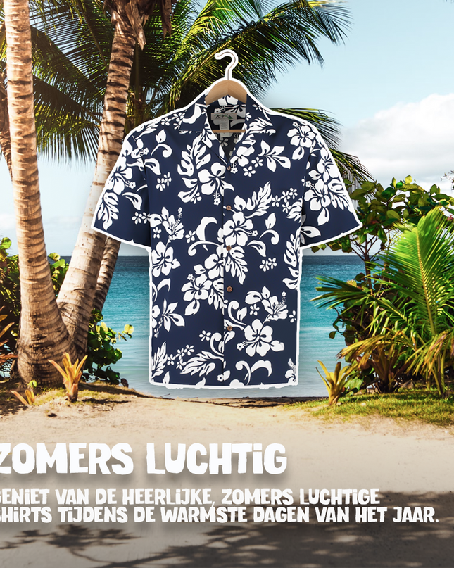 Blue Floral Hawaiian Shirt