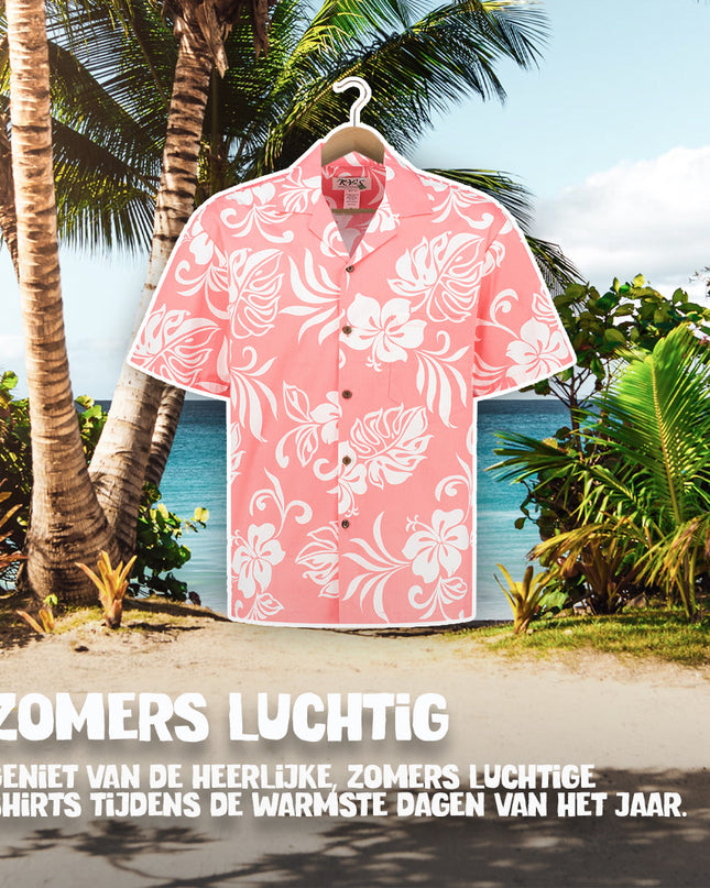 Camisa hawaiana de vacaciones rosa