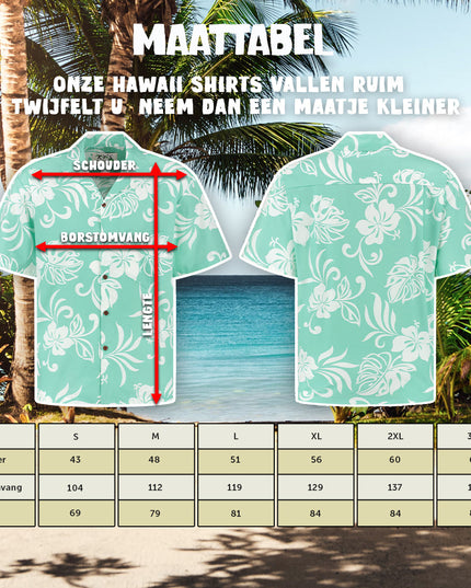 Camisa hawaiana Estilo Vacaciones en Turquesa