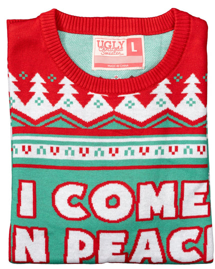 Suéteres Feos de Navidad Unisex para Parejas I Come in Peace