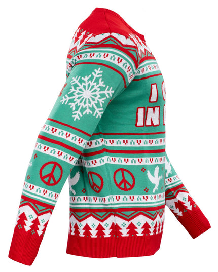 Suéteres Feos de Navidad Unisex para Parejas I Come in Peace