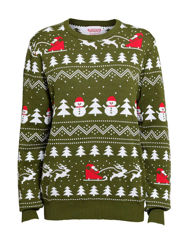Stylish Green Christmas Sweater - Unisex Holiday Fashion