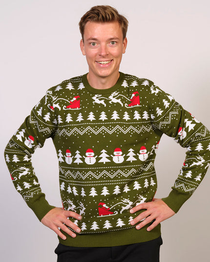Stylish Green Christmas Sweater - Unisex Holiday Fashion