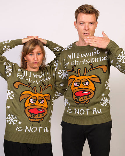 Suéter Navideño "Not Flu" - Unisex