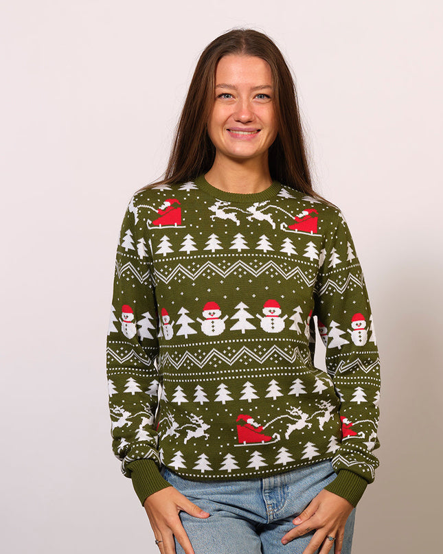 Stylish Green Christmas Sweater - Unisex Holiday Fashion