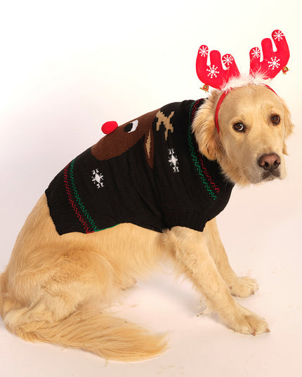 Black 3D Dog Christmas Sweater