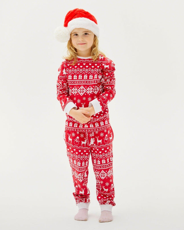 Peaceful Bordeaux Christmas Pajamas for Kids
