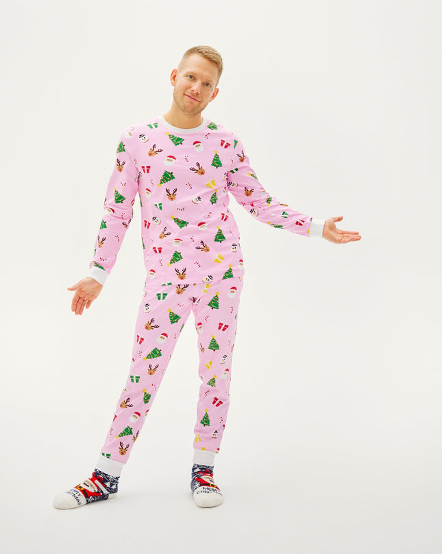 Pinkish Christmas Pajamas for Men - Year-Round Comfort