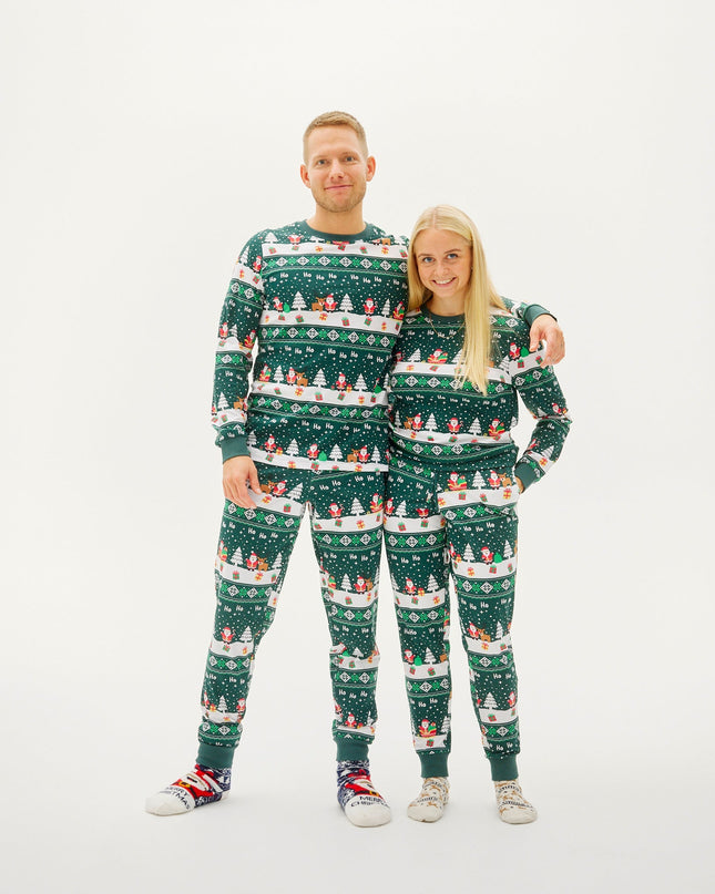 Cozy Family Green Christmas Pajamas