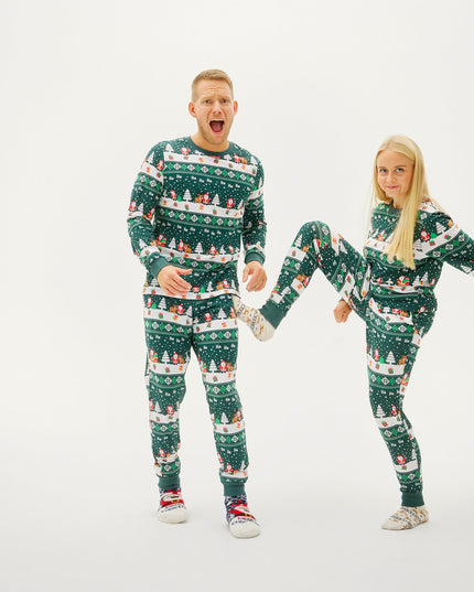 Cozy Christmas Green Pajamas for the Family