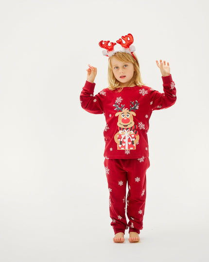 Rudolf's Cute Red Christmas Pajamas for Kids