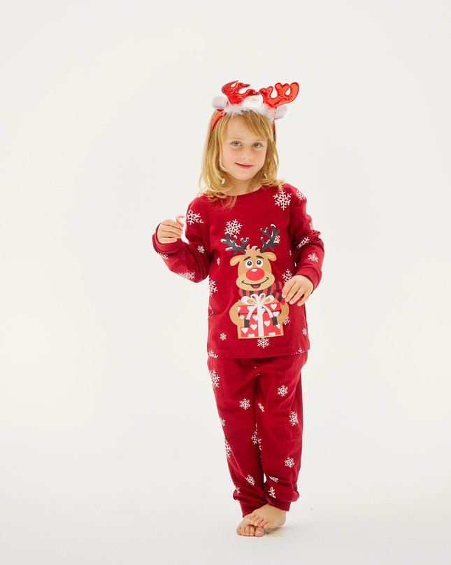 Rudolf's Cute Red Christmas Pajamas for Kids