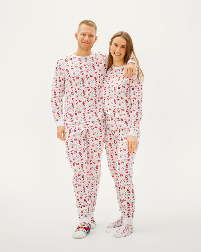 White Valentine's Day Pajamas for Men