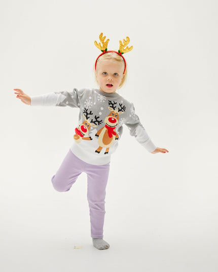 Suéter navideño lindo para niños - Diseño familiar