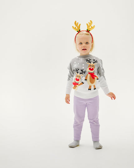 Suéter navideño lindo para niños - Diseño familiar