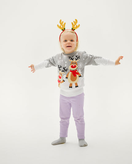 Suéter navideño lindo para niños - Diseño familiar