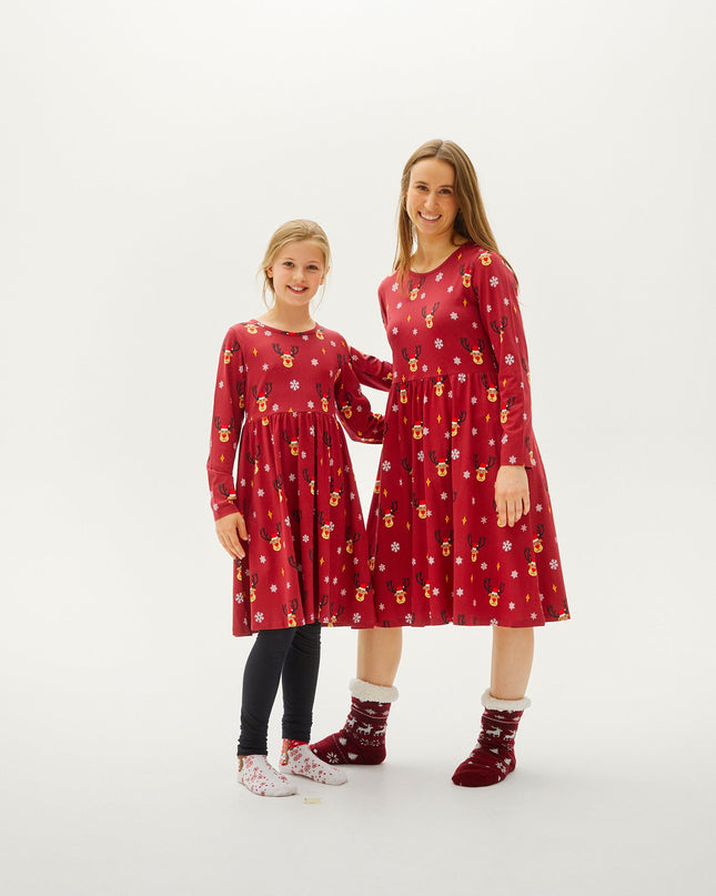 Rudolph Christmas Dress for Kids