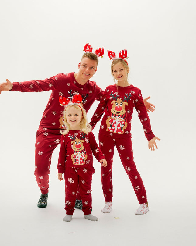Rudolf's Cute Red Christmas Pajamas for Kids