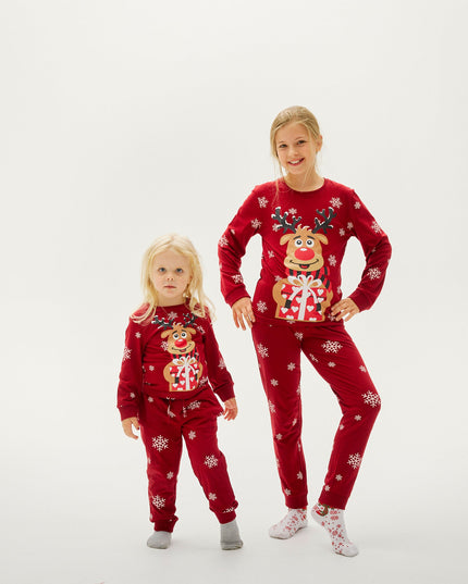 Rudolf's Cute Red Christmas Pajamas for Kids