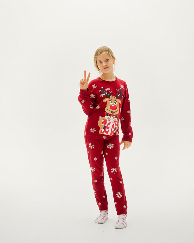 Rudolf's Cute Red Christmas Pajamas for Kids