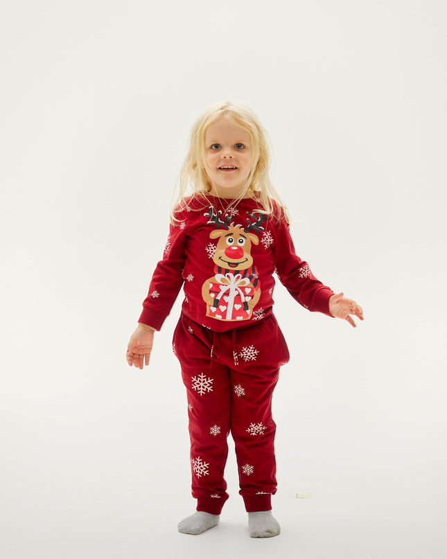 Rudolf's Cute Red Christmas Pajamas for Kids