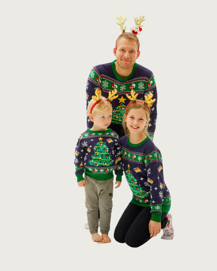 Blue Christmas Tree Sweater for Kids