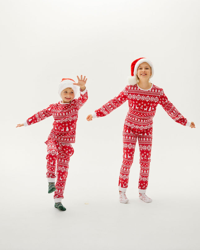 Peaceful Bordeaux Christmas Pajamas for Kids