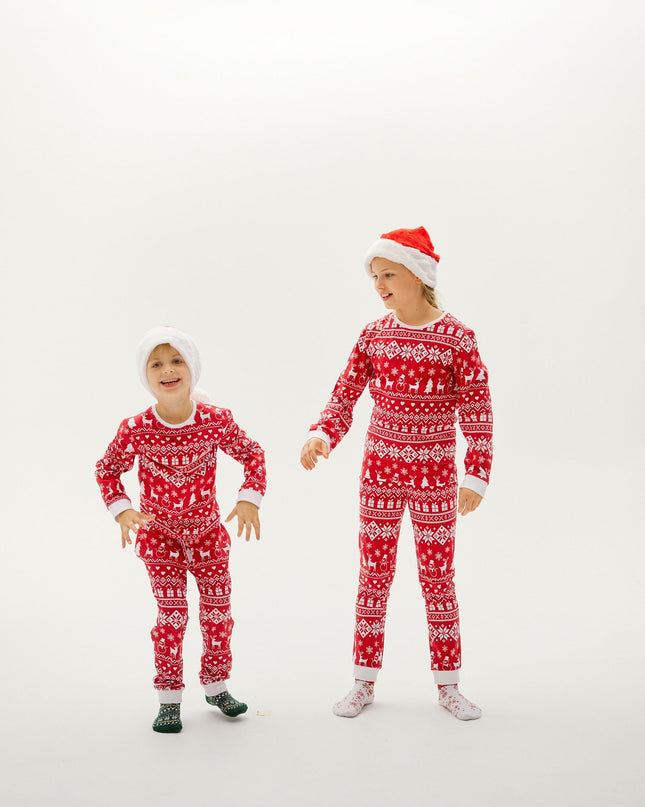 Peaceful Bordeaux Christmas Pajamas for Kids