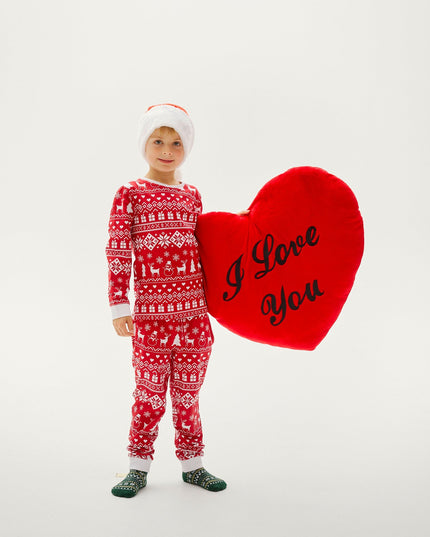 Peaceful Bordeaux Christmas Pajamas for Kids