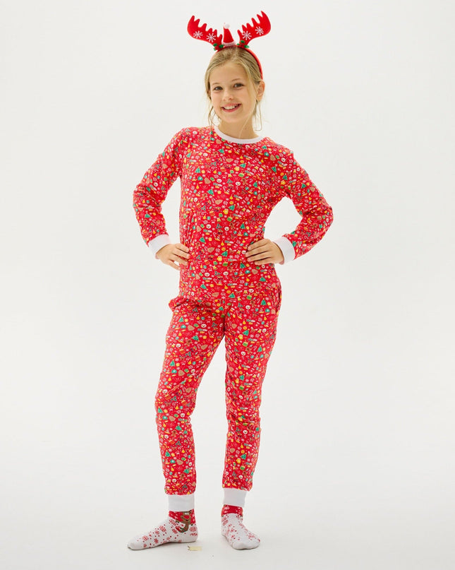 Crazy Christmas Pajamas Red for Kids