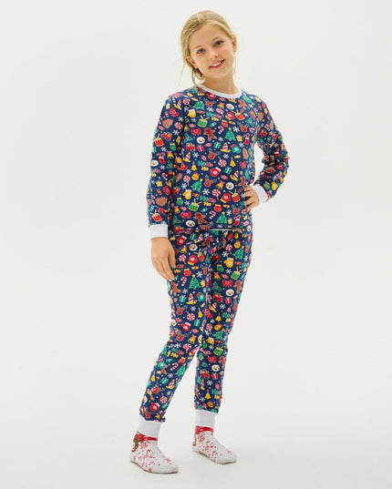 "Crazy" Blue Navy Christmas Pajamas for Kids - Family Favorite