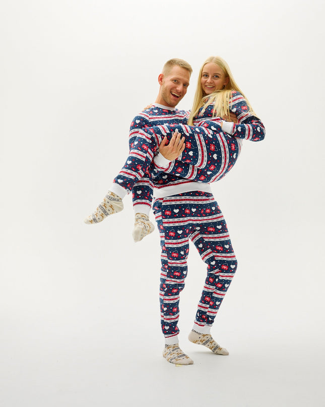 Navy Valentine's Set for Women's Christmas Pajamas