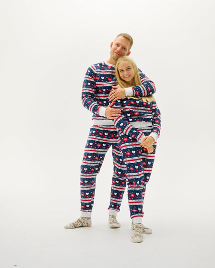 Navy Valentine's Set for Men's Christmas Pajamas