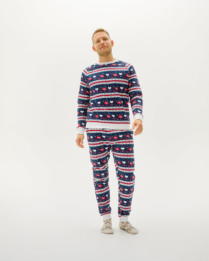 Navy Valentine's Set for Men's Christmas Pajamas
