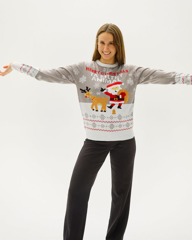 Ya Filthy Animal Christmas Sweater - Women