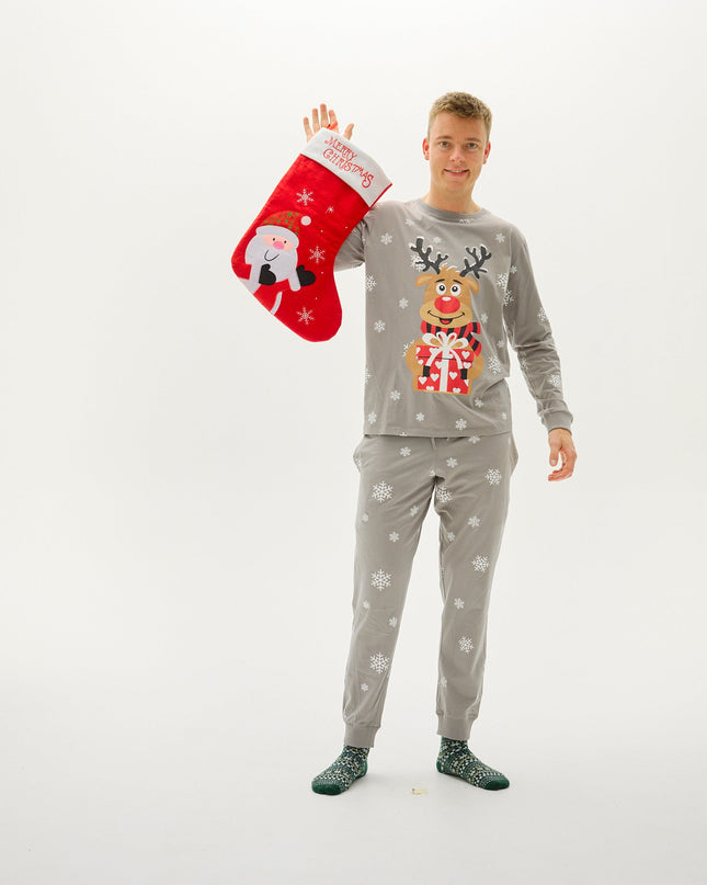 Adorable Gray Rudolph Pajamas for Men