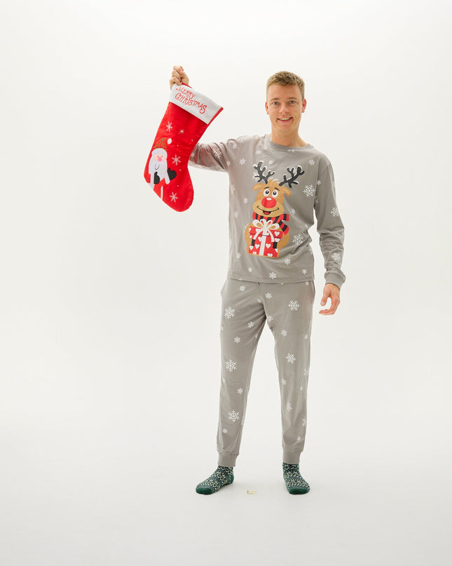 Adorable Gray Rudolph Pajamas for Men